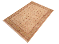 handmade Traditional Taj Ivory Lt. Green Hand Knotted RECTANGLE 100% WOOL area rug 8x10