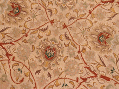 handmade Traditional Taj Ivory Lt. Green Hand Knotted RECTANGLE 100% WOOL area rug 8x10