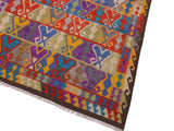 handmade Geometric Kilim Red Brown Hand-Woven RECTANGLE 100% WOOL area rug 6x10