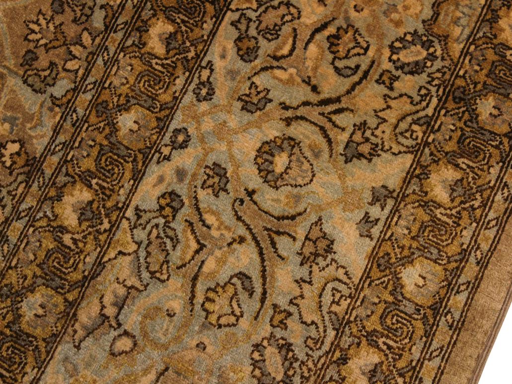 handmade Traditional Design Tan Lt. Blue Hand Knotted RECTANGLE 100% WOOL area rug 8x10