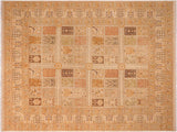 Turkish Knotted Istanbul Dierdre Gold/Brown Wool Rug - 7'11'' x 10'0''