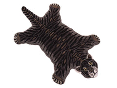 handmade Contemporary Tiger Black Gray Hand Tufted  100% WOOL area rug 3' x 5'