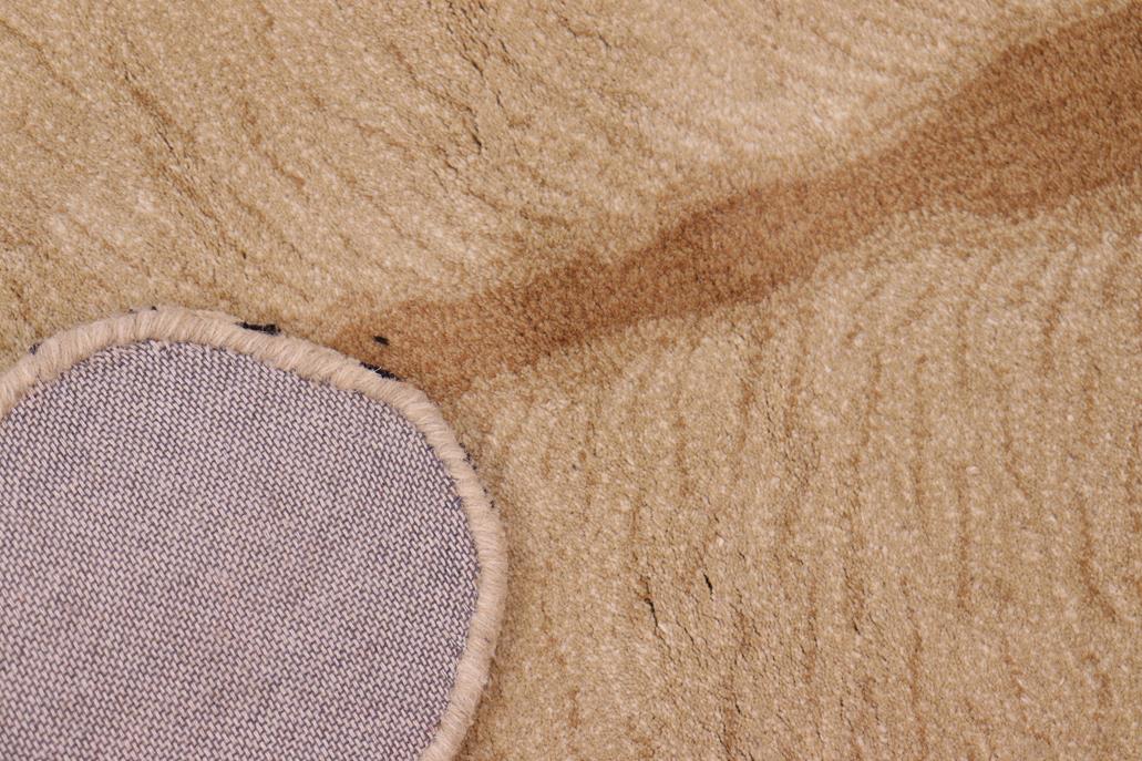 handmade Contemporary Lion Tan Ivory Hand Tufted  100% WOOL area rug 4' x 6'