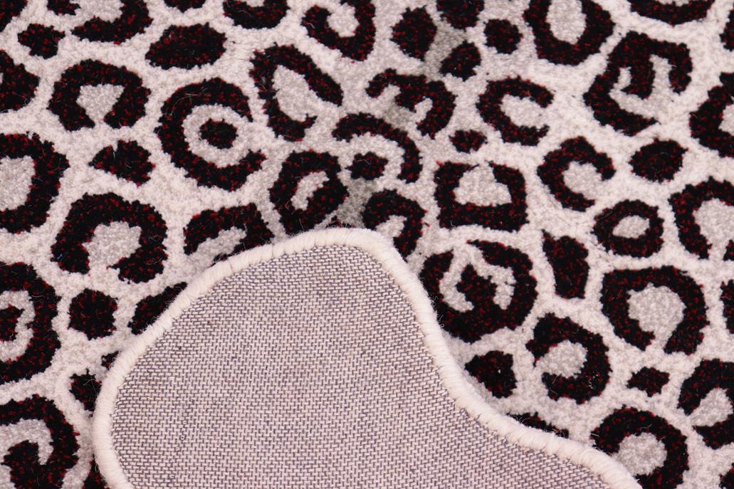 handmade Contemporary Leopard White Gray Hand Tufted  100% WOOL area rug 2' x 3'