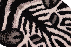 handmade Contemporary Zebra Ivory Black Hand Tufted  100% WOOL area rug 3' x 5'