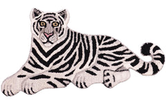 handmade Contemporary Tiger Ivory Black Hand Tufted  100% WOOL area rug 2' x 3'