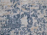 handmade Transitional Distressed Gray Blue Machine Made RECTANGLE POLYESTER area rug 9x12