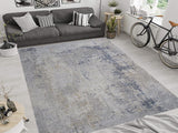 handmade Modern Abstract Gray Blue Machine Made RECTANGLE POLYESTER area rug 9x12