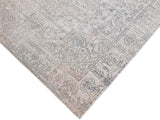 handmade Transitional Distressed Beige Grey Machine Made RECTANGLE POLYESTER area rug 9x12