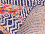 handmade Geometric Modern Blue Fushia Machine Made RECTANGLE POLYESTER area rug