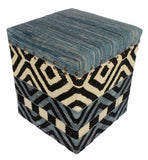 handmade Geometric Ottoman Black Ivory HandmadeRECTANGLE 100% WOOL area rug 