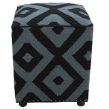 handmade  Ottoman Black Grey HandmadeRECTANGLE 100% WOOL area rug