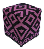 handmade  Ottoman Black Purple HandmadeRECTANGLE 100% WOOL area rug