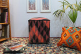 handmade  Ottoman Pink Black HandmadeRECTANGLE 100% WOOL area rug