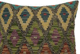 handmade Traditional Pillow Gray Green Hand-made SQUARE 100% WOOL area rug