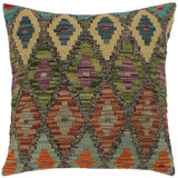 handmade Traditional Pillow Gray Green Hand-made SQUARE 100% WOOL area rug