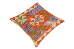 handmade Traditional Pillow Rust Blue Hand-Woven SQUARE 100% WOOL area rug