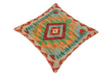 handmade Traditional Pillow Rust Teal Hand-Woven SQUARE 100% WOOL area rug