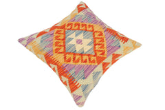 handmade Traditional Pillow Rust Gold Hand-Woven SQUARE 100% WOOL area rug