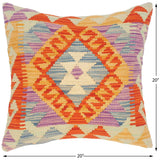 handmade Traditional Pillow Rust Gold Hand-Woven SQUARE 100% WOOL area rug
