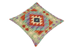 handmade Traditional Pillow Rust Green Hand-Woven SQUARE 100% WOOL area rug