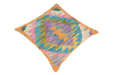 handmade Traditional Pillow Purple Blue Hand-Woven SQUARE 100% WOOL area rug