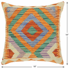 handmade Traditional Pillow Rust Blue Hand-Woven SQUARE 100% WOOL area rug