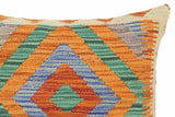 handmade Traditional Pillow Rust Blue Hand-Woven SQUARE 100% WOOL area rug
