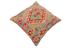 handmade Tribal Turkish Antique Red Blue Hand-Woven SQUARE 100% WOOL pillow
