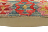 handmade Tribal Turkish Antique Red Blue Hand-Woven SQUARE 100% WOOL pillow