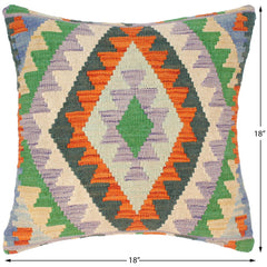handmade Traditional Pillow Rust Beige Hand-Woven SQUARE 100% WOOL area rug