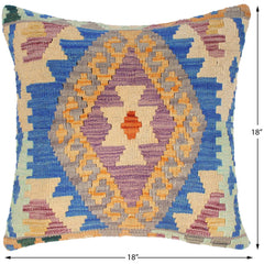 handmade Traditional Pillow Blue Gray Hand-Woven SQUARE 100% WOOL area rug