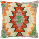 handmade Traditional Pillow Rust Blue Hand-Woven SQUARE 100% WOOL area rug