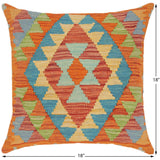 handmade Traditional Pillow Red Blue Hand-Woven SQUARE 100% WOOL area rug