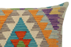 handmade Traditional Pillow Rust Blue Hand-Woven SQUARE 100% WOOL area rug