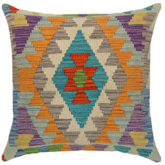 handmade Traditional Pillow Rust Blue Hand-Woven SQUARE 100% WOOL area rug