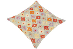 handmade Traditional Pillow Blue Rust Hand-Woven SQUARE 100% WOOL area rug