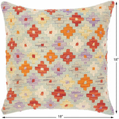 handmade Traditional Pillow Blue Rust Hand-Woven SQUARE 100% WOOL area rug
