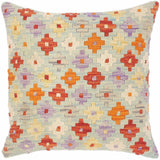 handmade Traditional Pillow Blue Rust Hand-Woven SQUARE 100% WOOL area rug