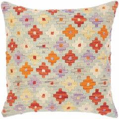 handmade Traditional Pillow Blue Rust Hand-Woven SQUARE 100% WOOL area rug