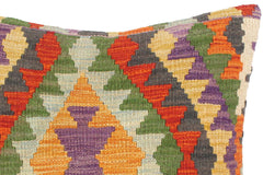 handmade Traditional Pillow Rust Gold Hand-Woven SQUARE 100% WOOL kilim throw pillow