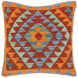 handmade Traditional Pillow Blue Rust Hand-Woven SQUARE 100% WOOL area rug