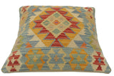 handmade Tribal Turkish Antique Blue Rust Hand-Woven SQUARE 100% WOOL pillow