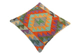 handmade Traditional Pillow Blue Rust Hand-Woven SQUARE 100% WOOL area rug