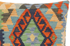 handmade Traditional Pillow Rust Blue Hand-Woven SQUARE 100% WOOL area rug