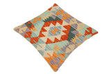 handmade Traditional Pillow Rust Blue Hand-Woven SQUARE 100% WOOL area rug