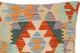 handmade Traditional Pillow Rust Blue Hand-Woven SQUARE 100% WOOL area rug