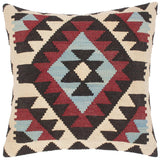 handmade Traditional Pillow Red Blue Hand-Woven SQUARE 100% WOOL area rug