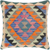 handmade Traditional Pillow Blue Rust Hand-Woven SQUARE 100% WOOL area rug