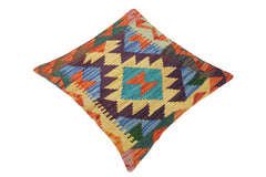 handmade Traditional Pillow Rust Blue Hand-Woven SQUARE 100% WOOL area rug